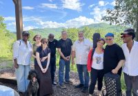 Ljova and Inna with Marshall Davis Jr., producer Michael Huter and others involved in the making of "An Instrumental Start"