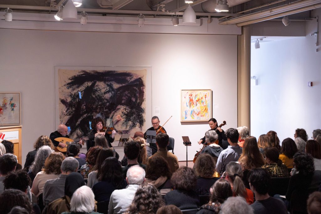 Trio Fadolín performing with Ara Dinkjian at Zimmerli Art Museum, Rutgers University, March 2026